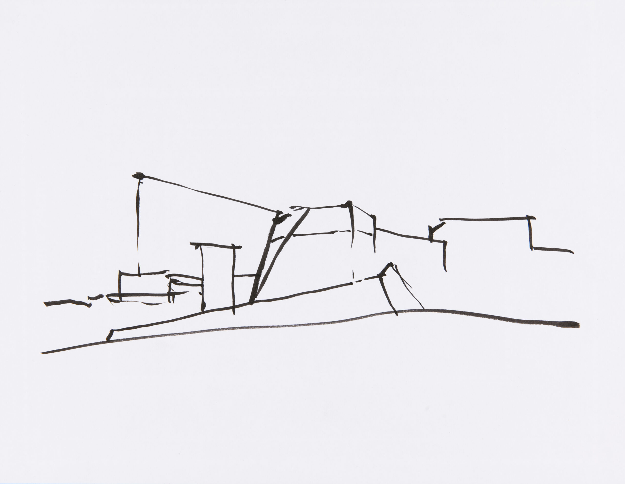 Line drawing of a building
